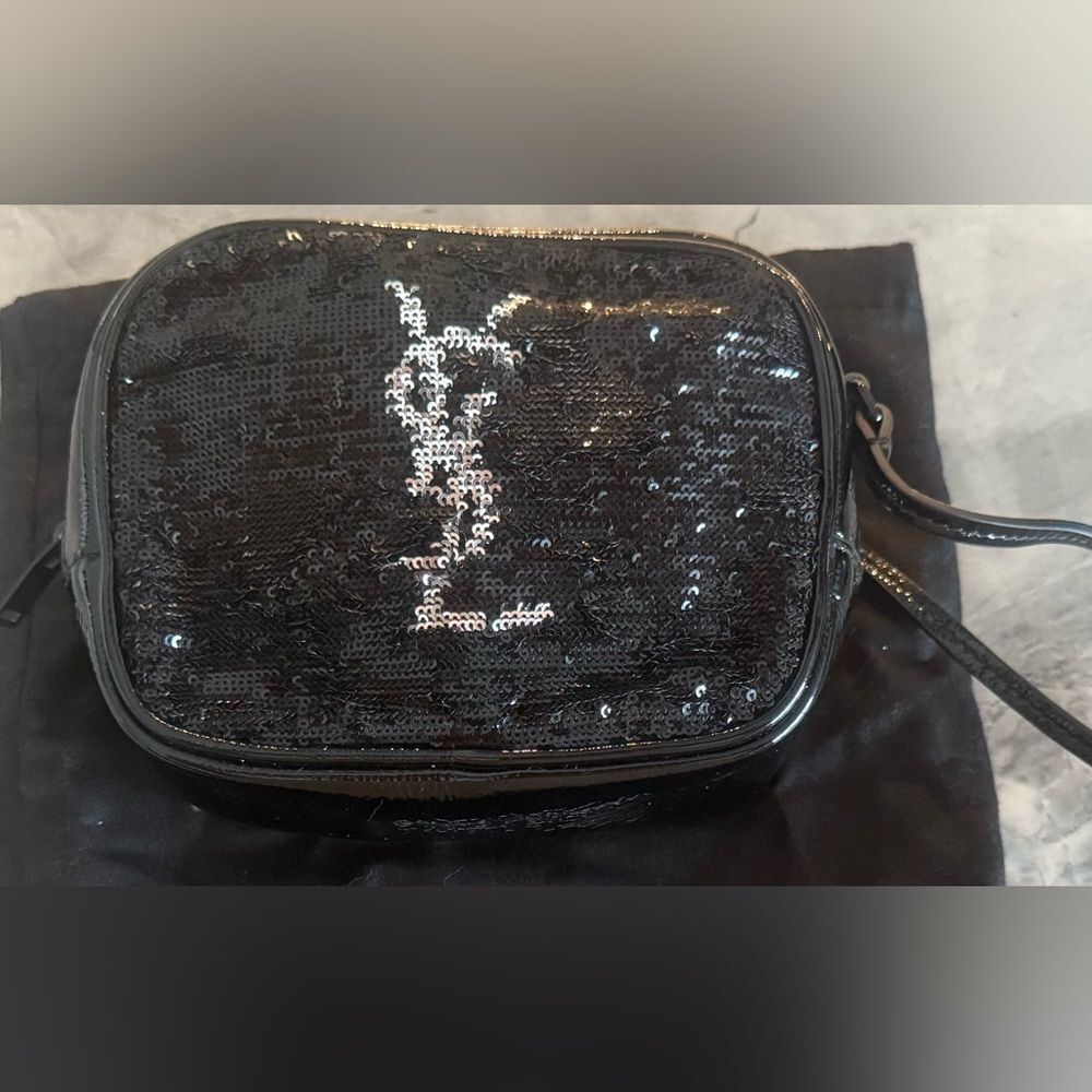 Yves Saint Laurent Black Sequin Crossbody Bag